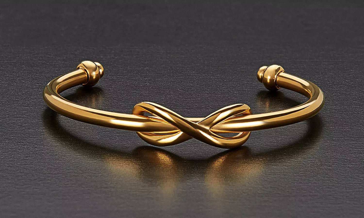 Women's Gold Plated Infinity Cuff Bracelet - Second Medium