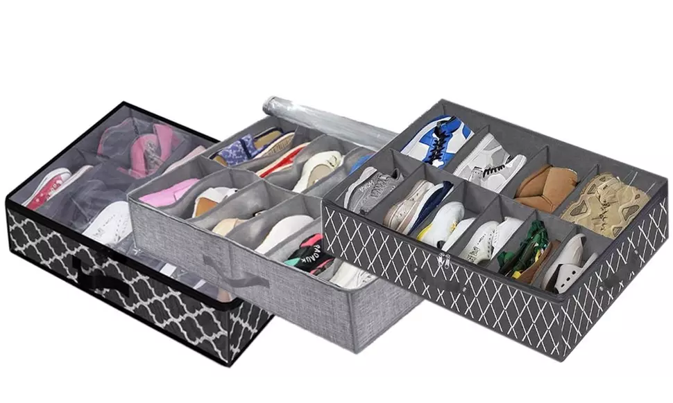 Under-Bed Sturdy Container Shoe Closet Storage Organizer Total 10-Pocket - Primary Image