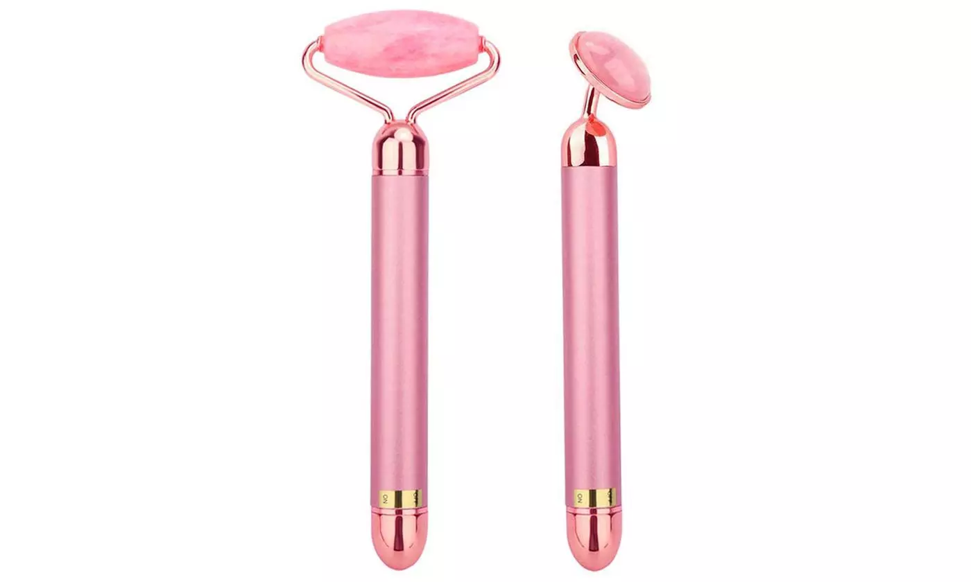 2-in-1 Electric Vibrating Jade Roller Facial Massager for Anti-Aging Results - Primary Image