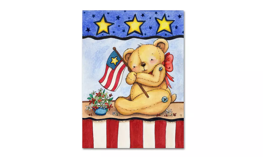 Jennifer Nilsson 'Patriotic Bear' Canvas Art - Primary Image