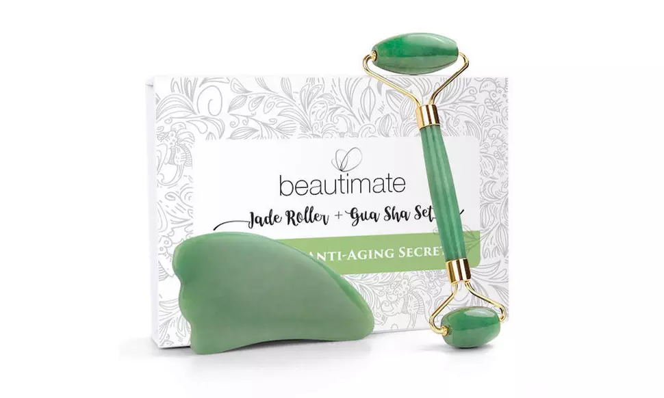 Jade Roller for Face & Gua Sha Scraping Massage Tool Anti Wrinkle Anti Aging