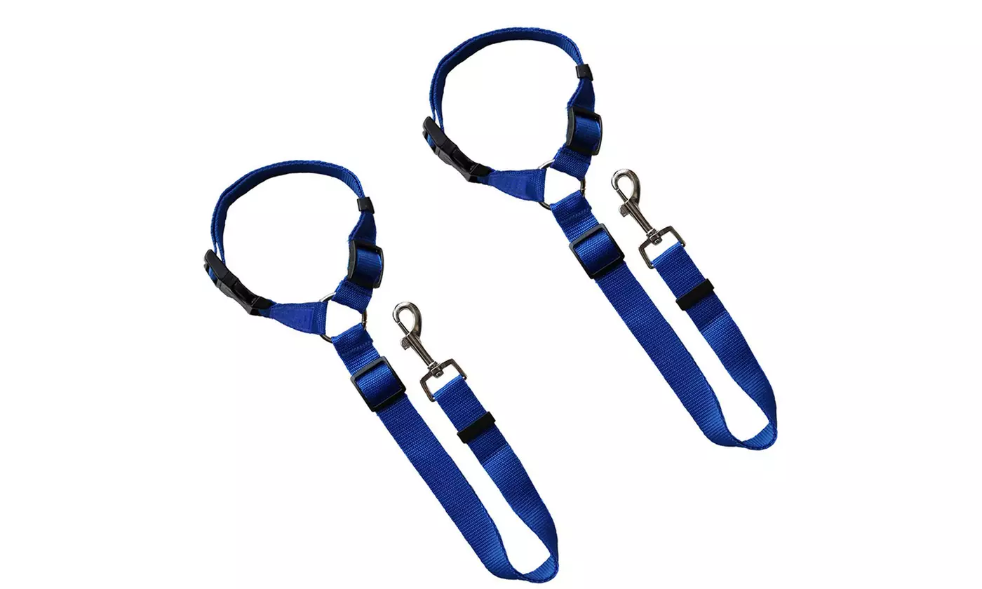2-Pack Adjustable Pet Dog Cat Safety Leads Car Seat Belt Harness Seatbelt