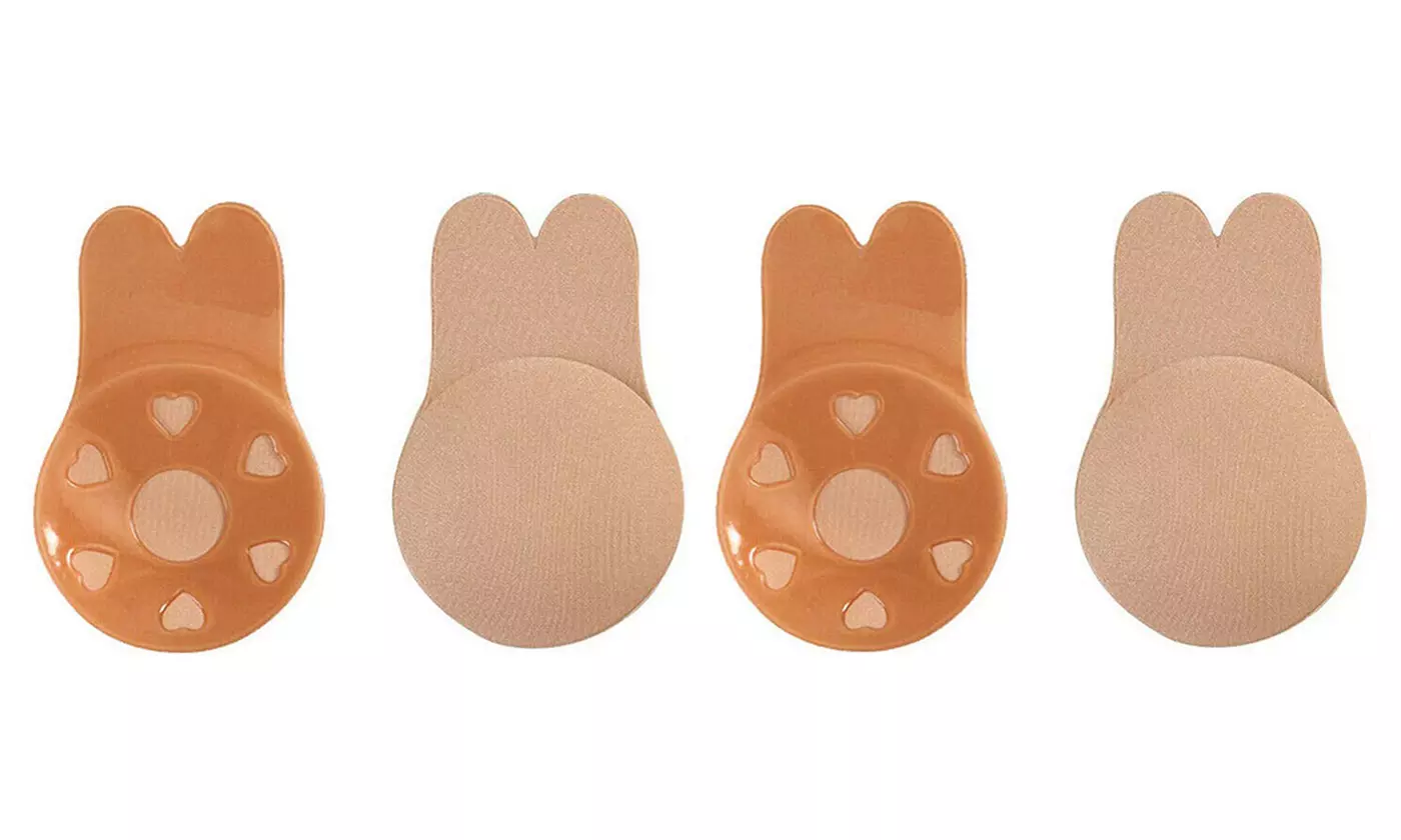2-Pack Women's Invisible Lifting Bras Reusable Silicone Nipple Covers Backless