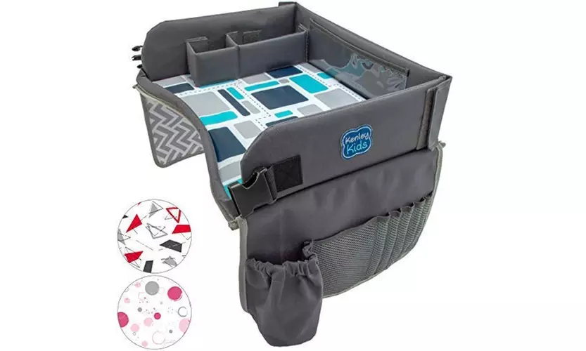 Kenley Kids Travel Tray, Toddler Car Seat Lap Tray, 16.5 x 13.5 Inches, Blue - Primary Image
