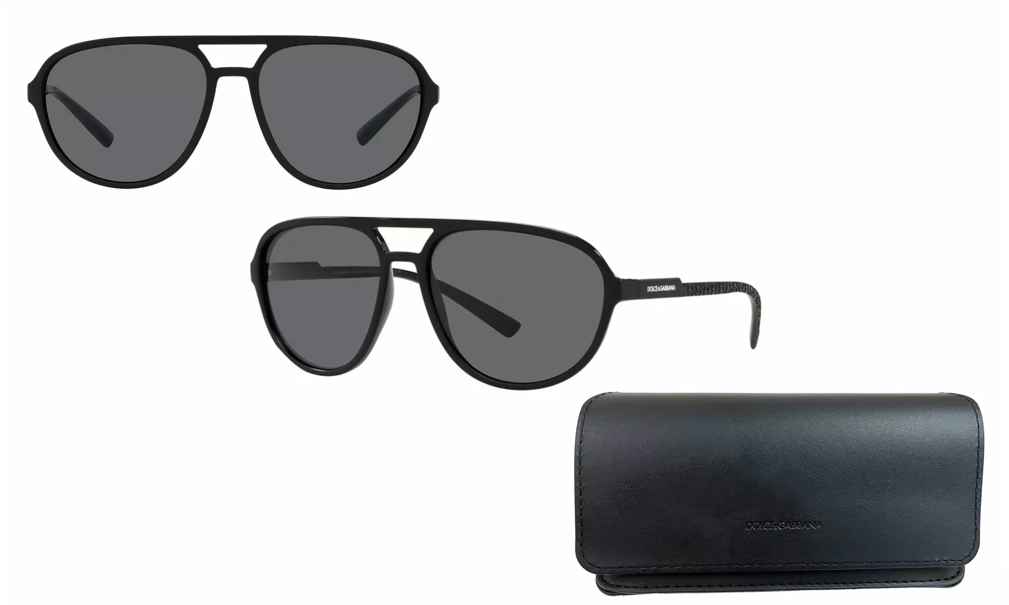 Dolce & Gabbana Polarized Men's Mt Black Pilot Sunglasses  - Primary Image