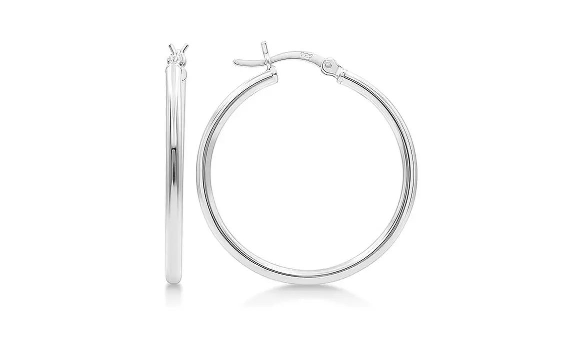 2MM French Lock Hoop 925 Sterling Silver Earrings - 10MM-65MM 