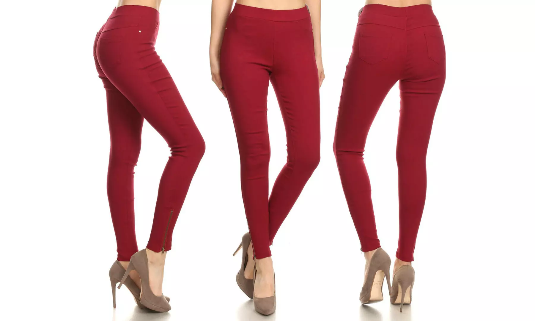 Women's High Waisted Skinny Pull-On Pants Ankle Stretchy Jeggings