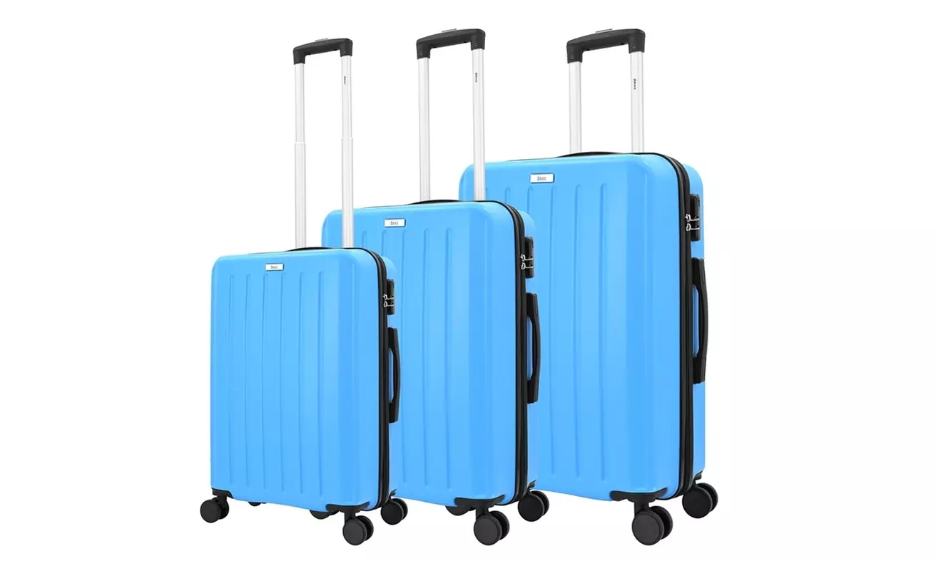 3-Piece Hardside Luggage Set with 360 Dual Spinner Wheels and Combo Lock