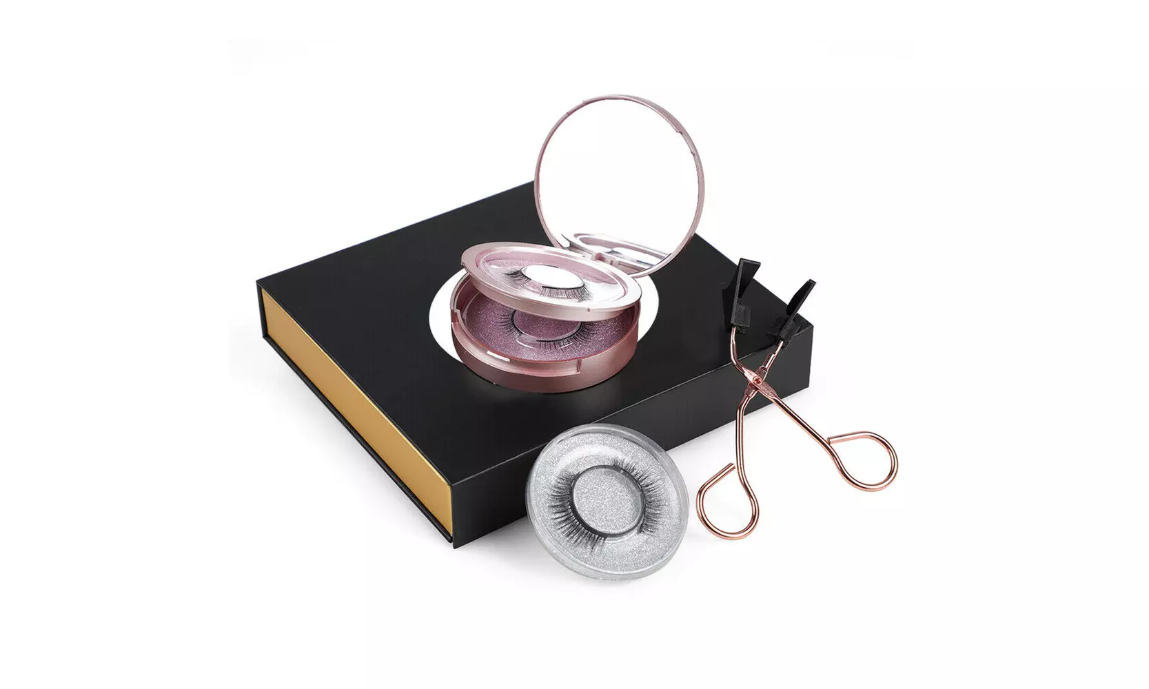 3 Pairs Magnetic Eyelashes Kit with Glue-free Magnetic Eyelash Clip Set - Primary Image