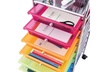 Rolling Storage Cart 10 Drawer Scrapbook Paper Office School Organizer Rainbow - Second Medium