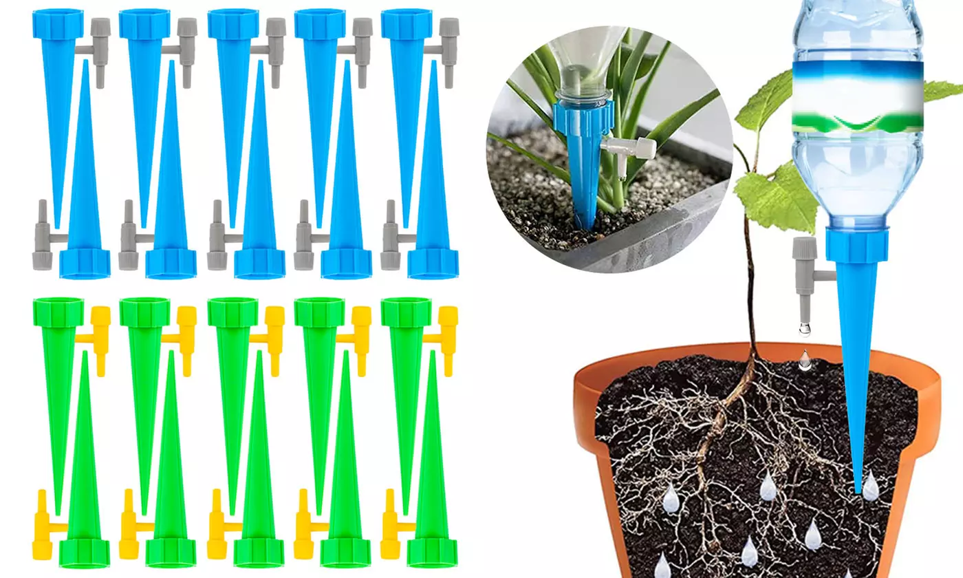 Automatic Plant Self Watering Spikes Devices Adjustable Drip Irrigation System - Primary Image