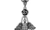 0.925 Sterling Silver White Crystal Floral Wing Necklace 