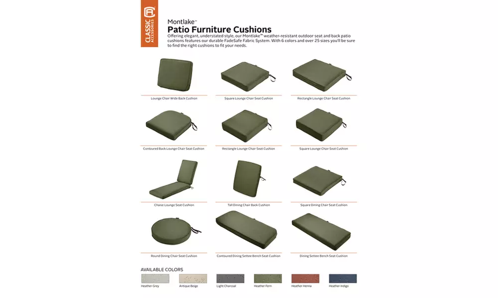 Montlake FadeSafe Patio Bench/Settee Cushion - Second Medium