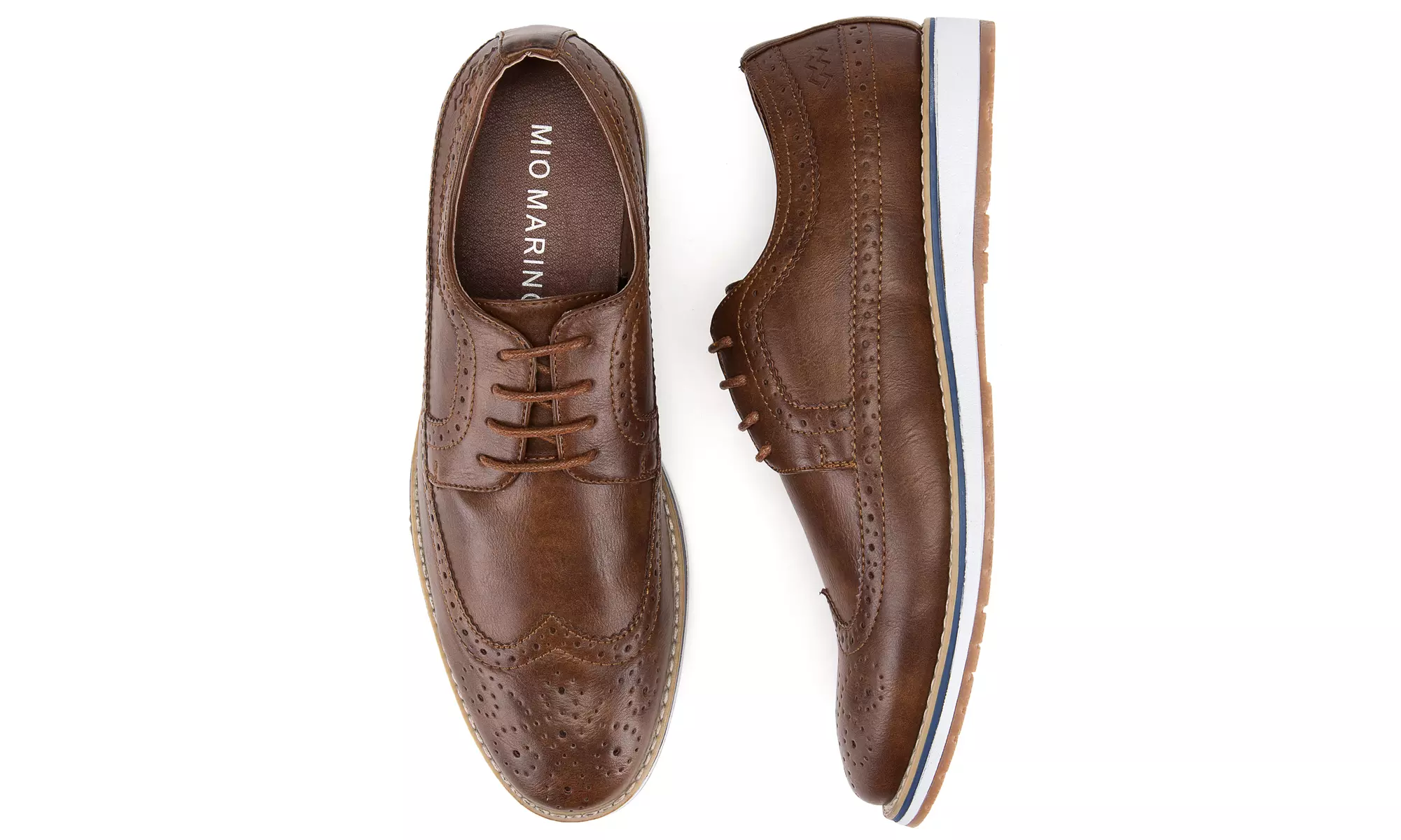 Mio Marino Men's Casual Oxford Wingtip Dress Shoes w/ Designer Shoe Bag