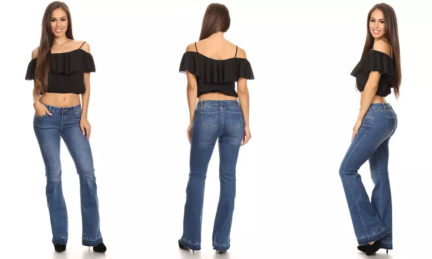 LP8393-BT Levanta Pompis Premium Denim Flare Bootleg Bootcut Jeans - Primary Image