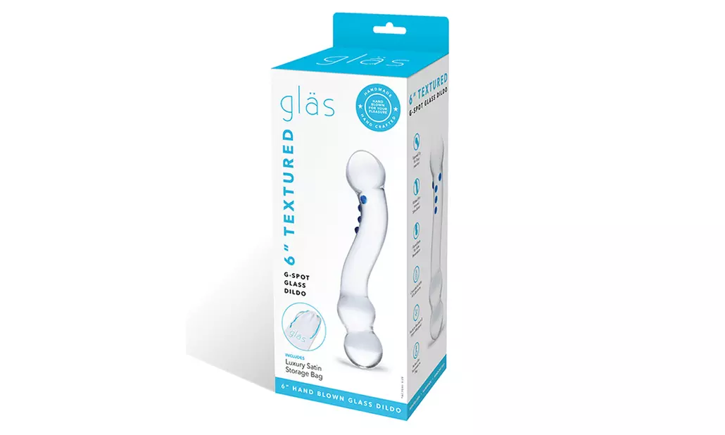 Glass 6 Curved G-Spot Glass Dildo - Second Medium