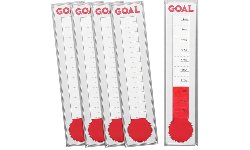 Juvale 5 Pack Extra Large Goal Setting Wall Chart Thermometer for Sales ...