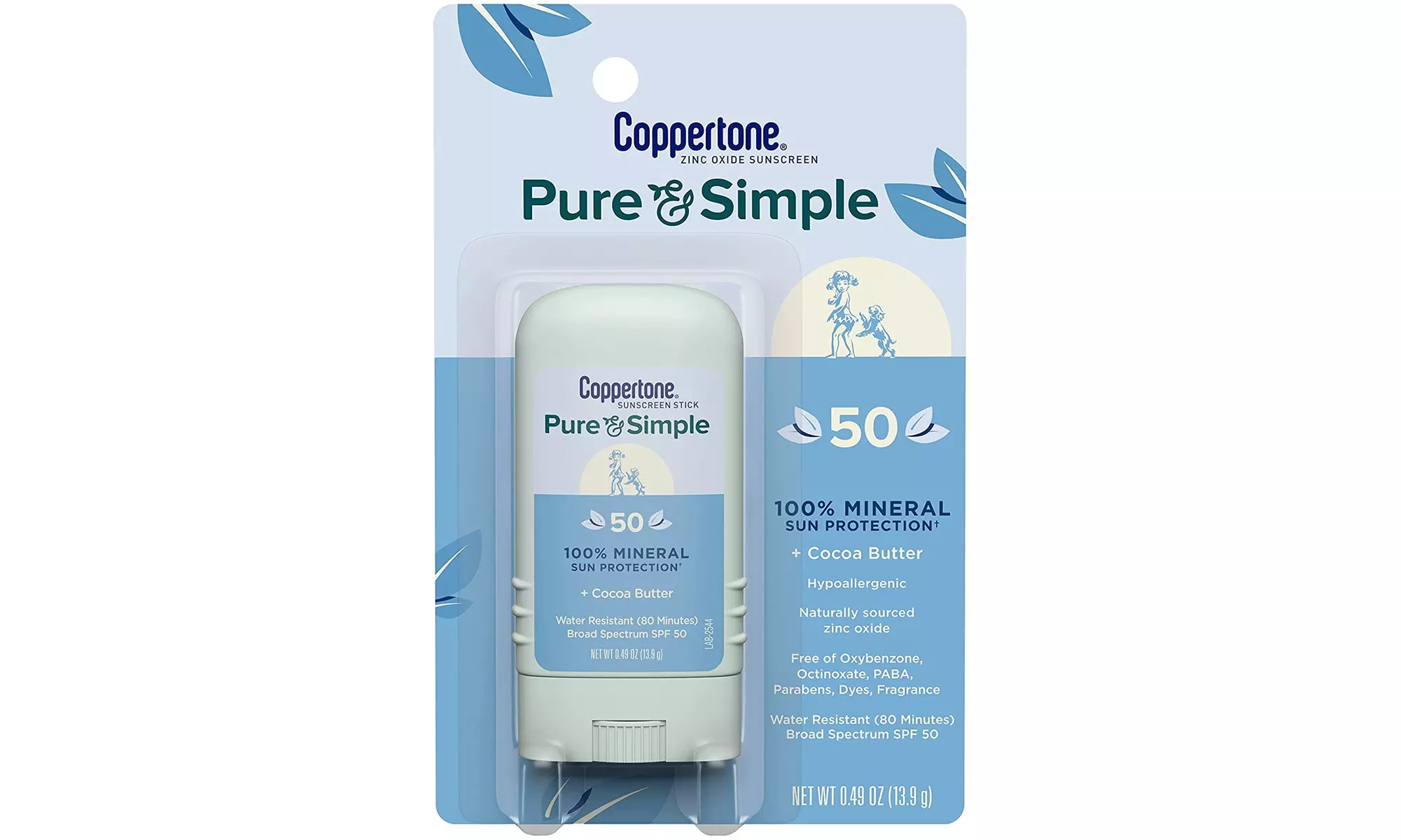 Coppertone Pure and Simple SPF 50 Sunscreen Stick - Primary Image