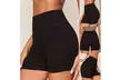 Women'S Black Girdle Shorts Leggings For Athleisure Yoga Pants - Second Medium