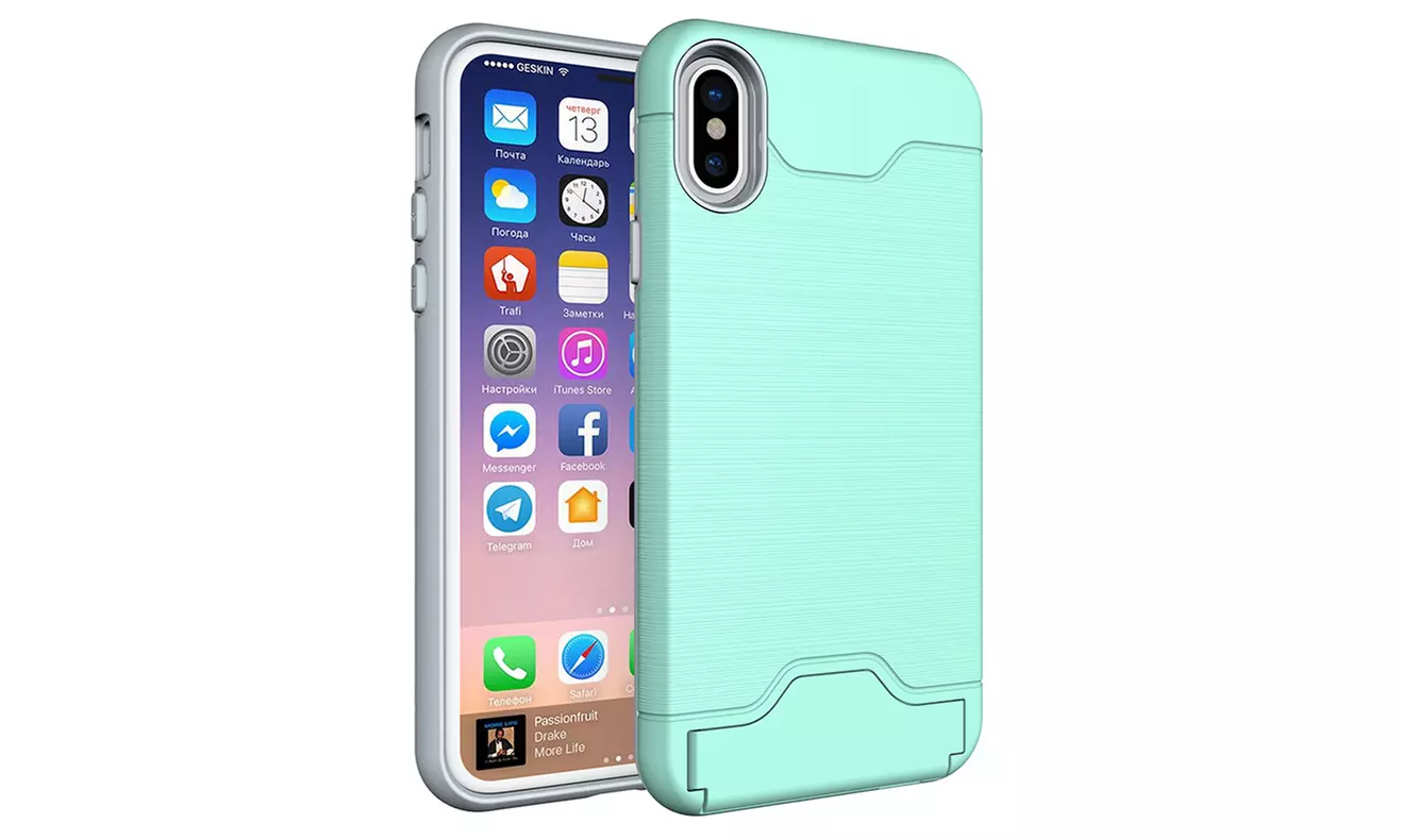  Waloo Kickstand Credit Card Holder  Case for iPhone X  - Second Medium