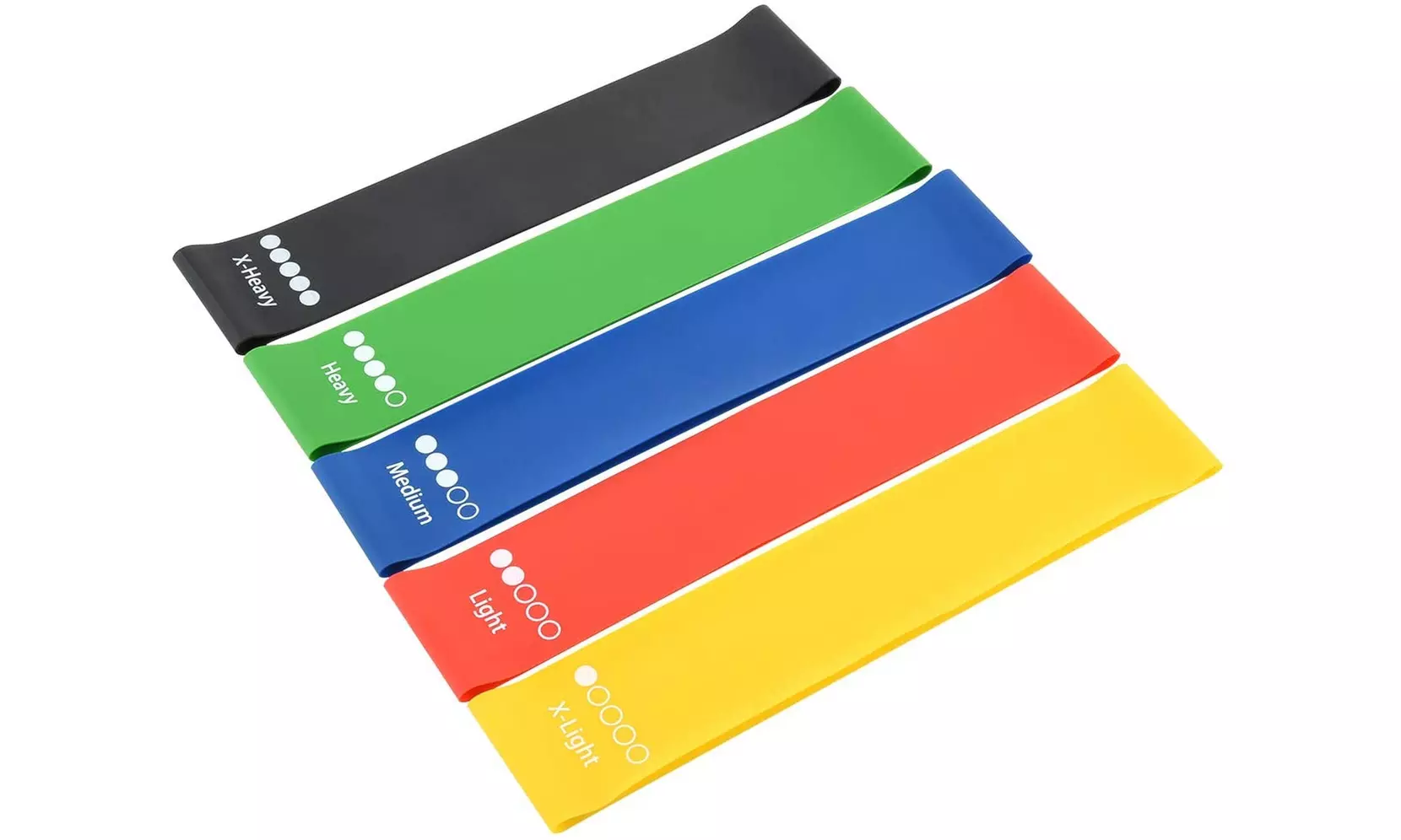 5 Pcs Resistance Exercise Bands Workout Bands with Carry Bag - Second Medium