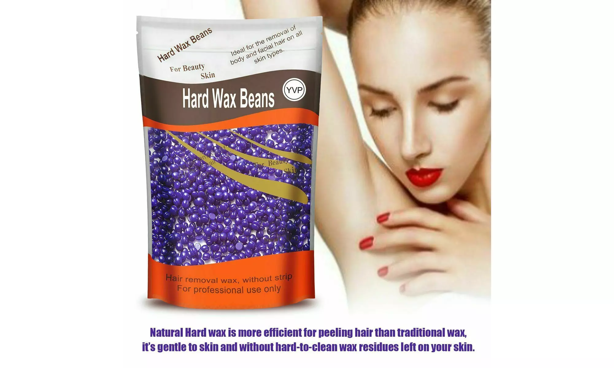 200g Natural Hard Wax Beans Beads for Painless Body Hair Removal Waxing Warmer