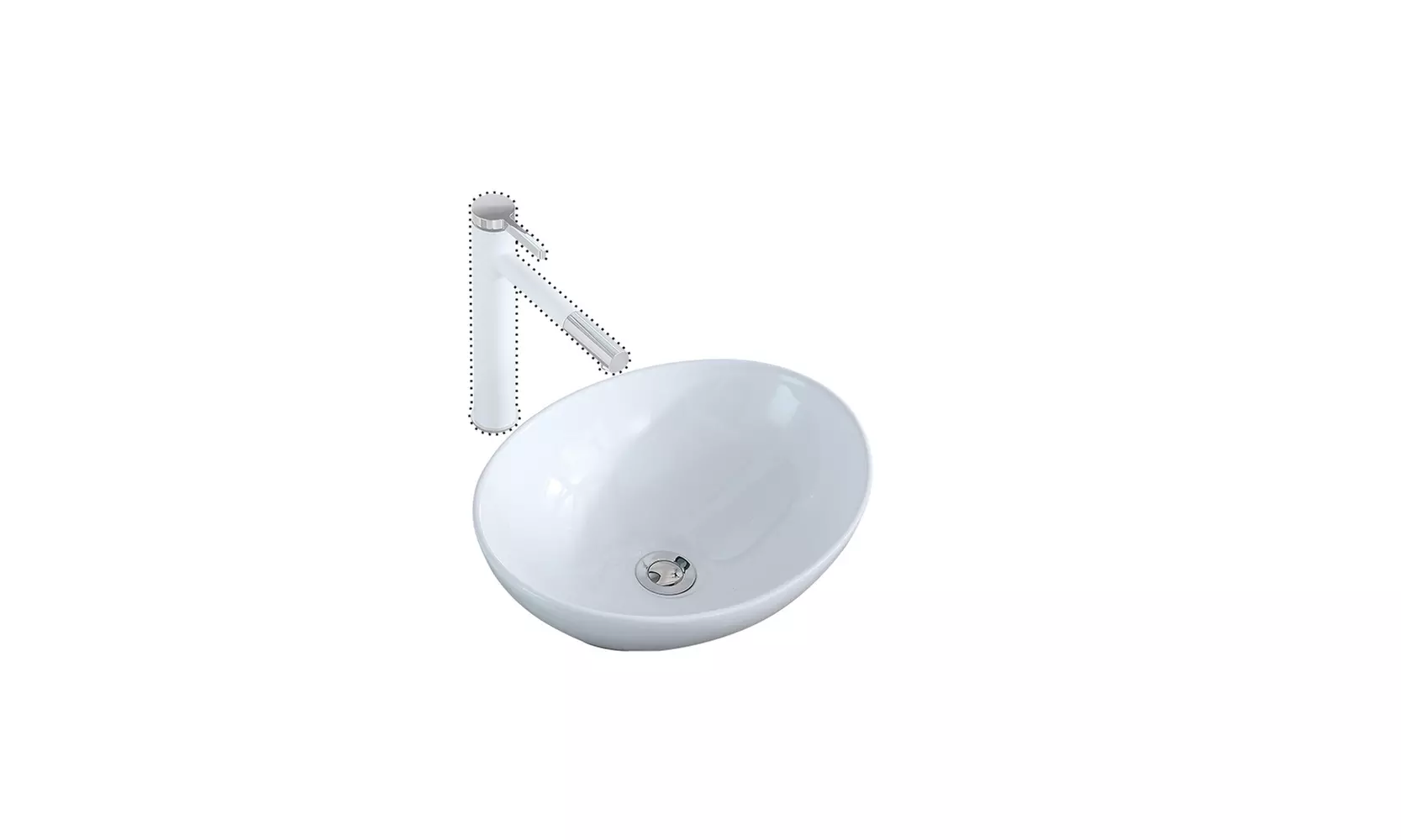 Bathroom Above Counter Egg Shape Oval Bowl Ceramic Vessel Vanity Sink Art Basin - Image 7