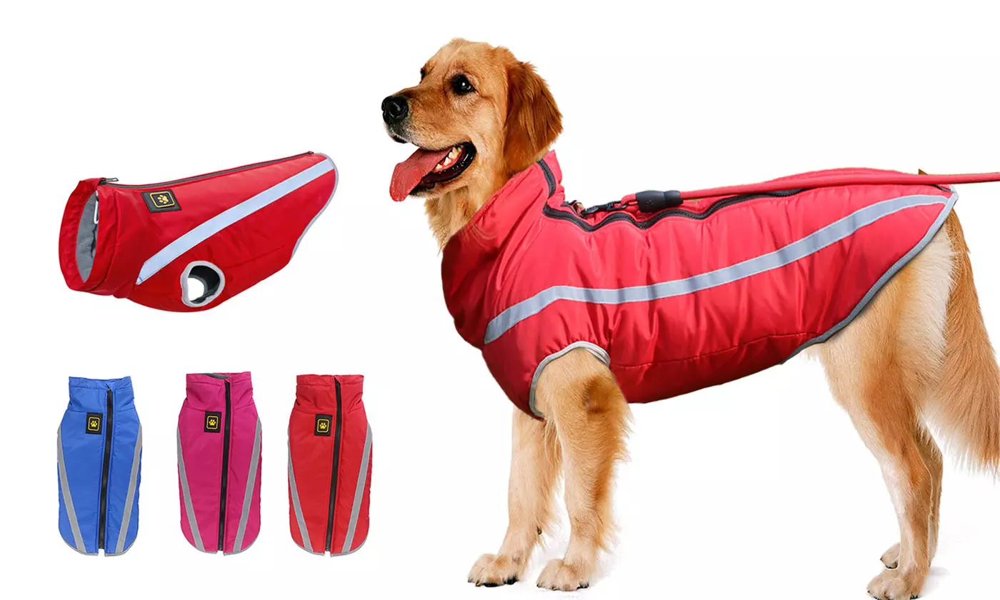 Waterproof Soft Fleece Lined Dog Vest Jacket Coat for Winter Outdoor Sports