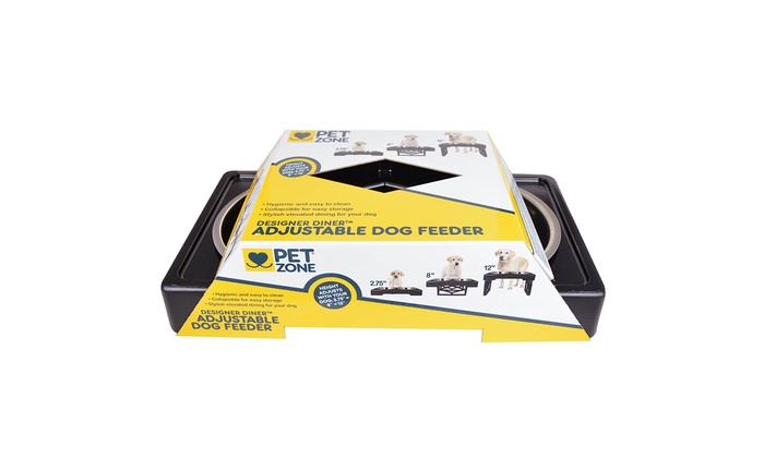 Pet Zone Designer Adjustable Elevated Pet Feeder Raised Dog Bowls