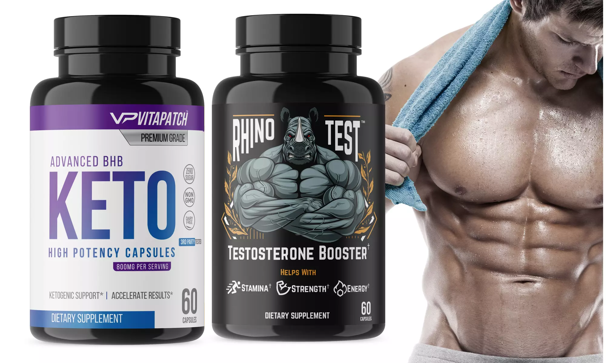 Keto BHB & Rhino Test Extra Strengh Testosterone Booster - Second Medium