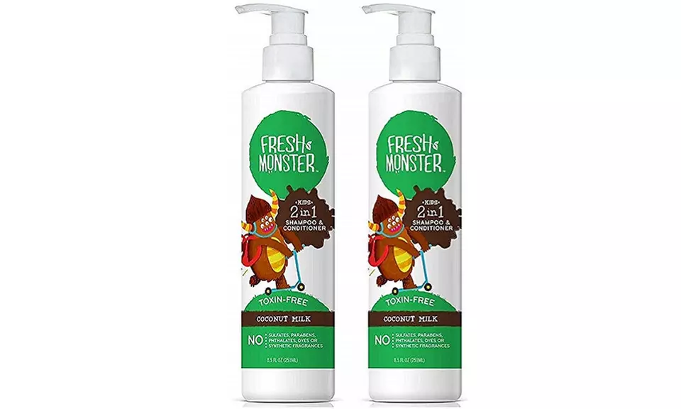 Fresh Monster Toxin-free Hypoallergenic 2in1 Kids Shampoo&Conditioner Coconut - Second Medium