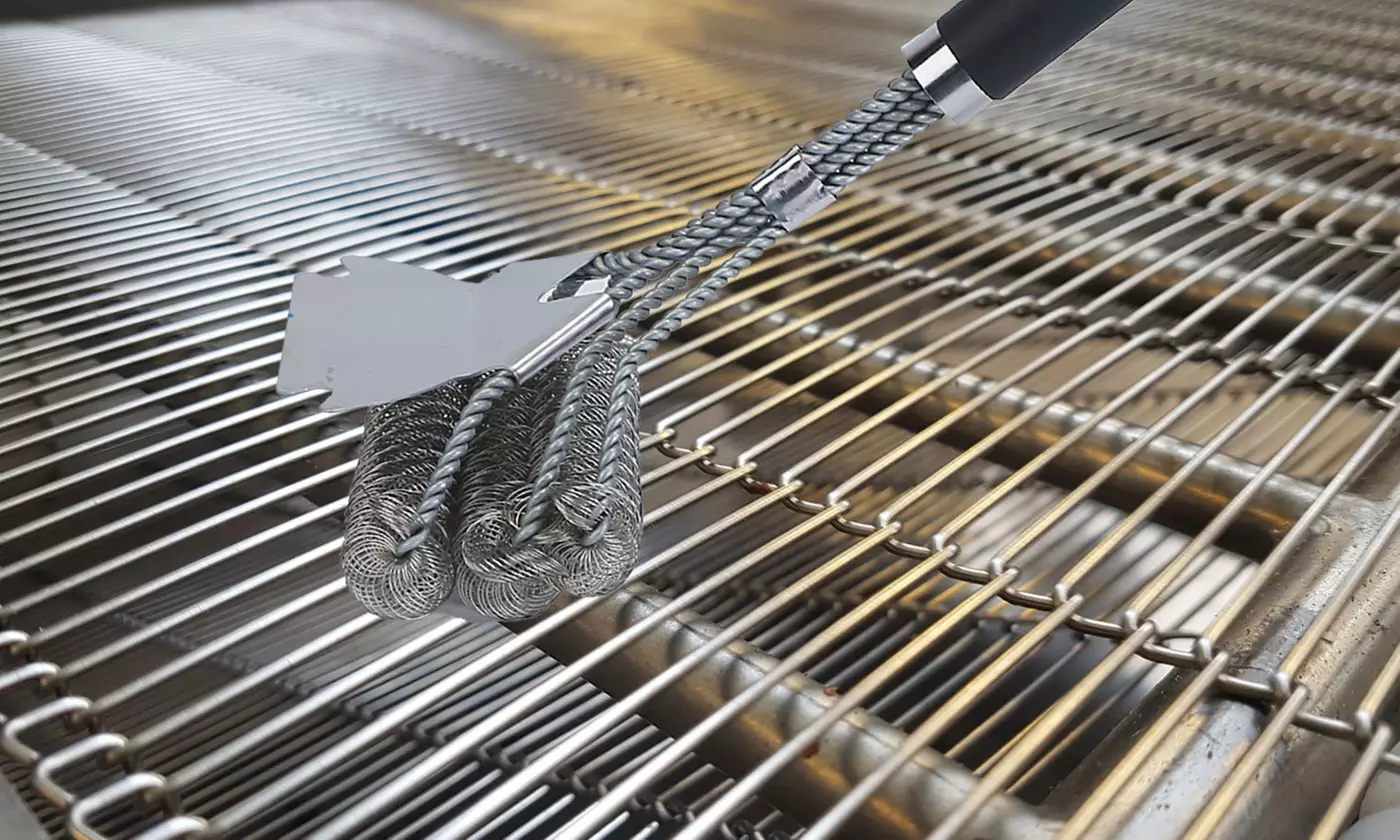 iMounTEK 16.5" Stainless Steel Triple Head BBQ Grill Cleaning Brush w/ Scaper