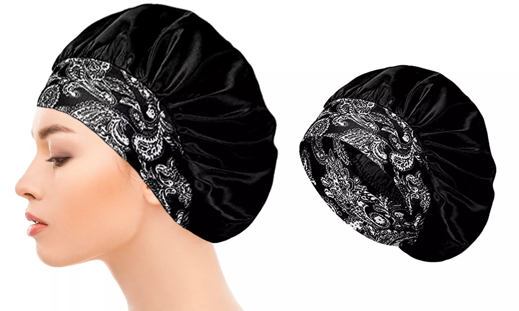 Women's Large Luxurious Silky Satin Sleeping Bonnet Headband Scarf