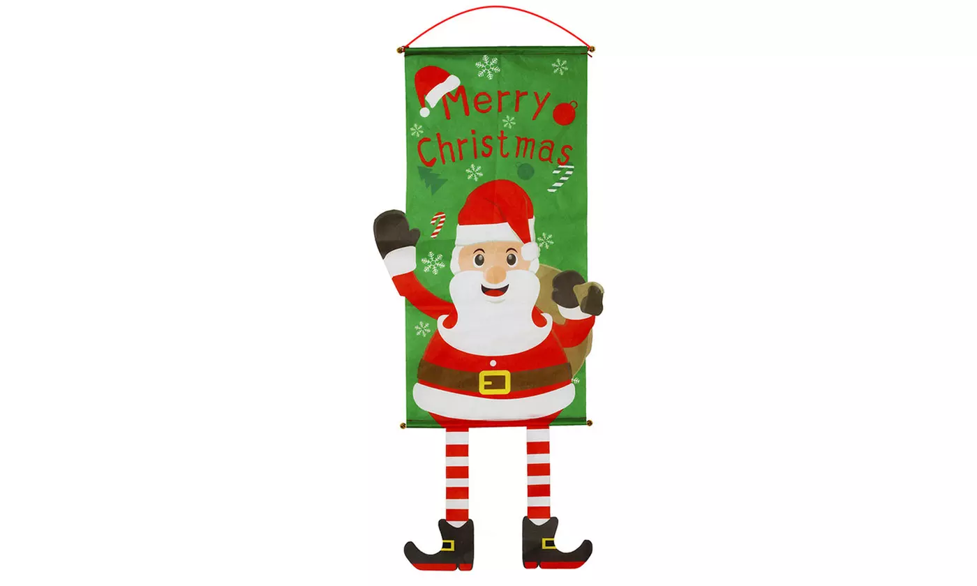ItBelongs2U Merry Christmas Front Door Porch Sign Hanging Flag Wall Decoration
