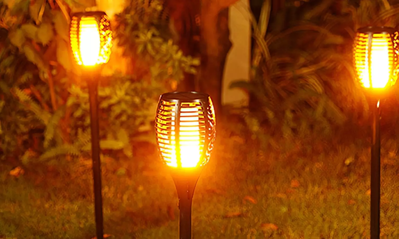 SolarEK 96-LED Tiki Torch Light Flickering Flame Solar Light