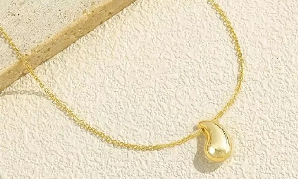 Italian Made 925 Sterling Silver Teardrop Pendant Necklace Chain 18 Inch
