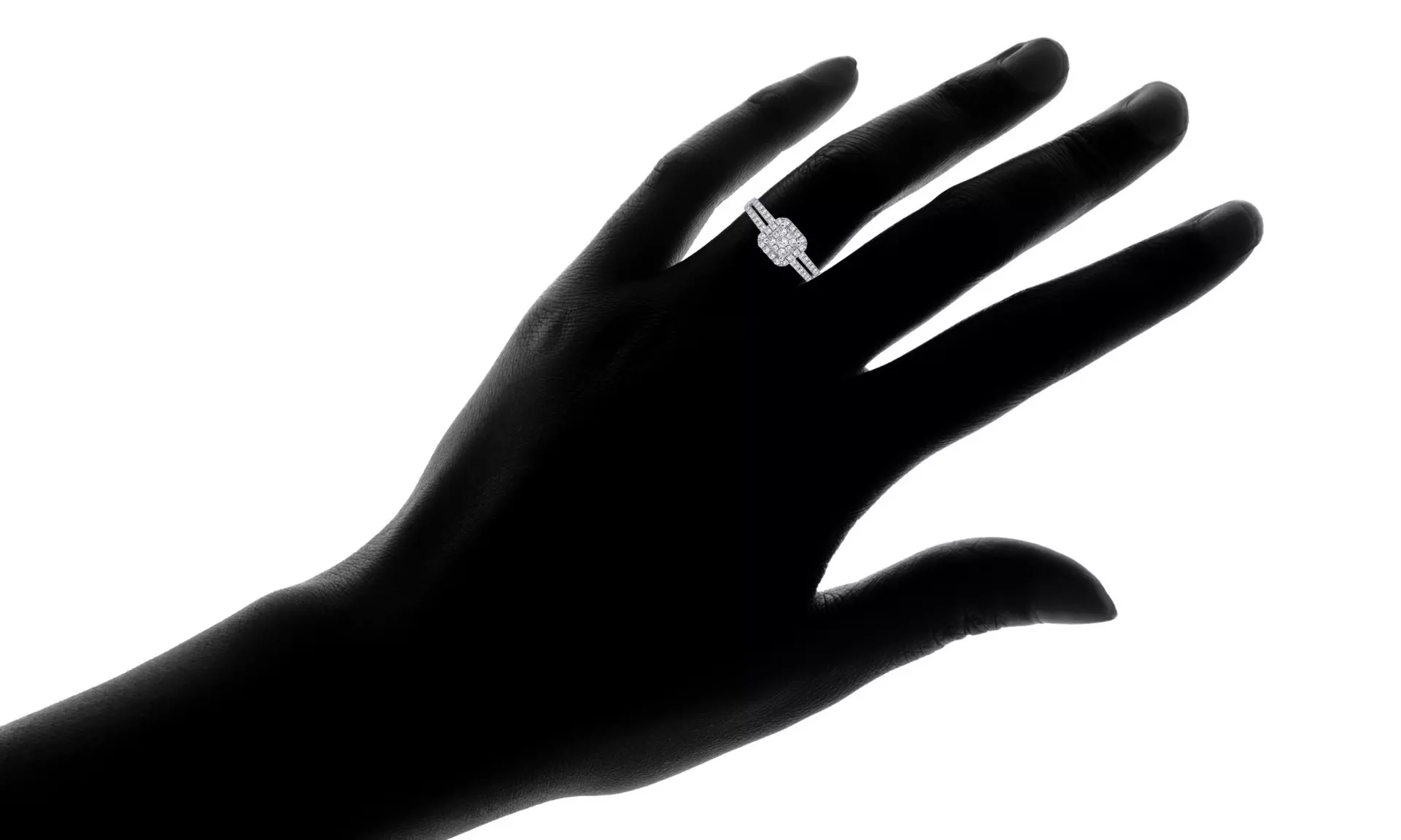 1/2 Cttw Diamond Split Shank Ring in 10K White Gold  (H-I, I2-I3) - Second Medium