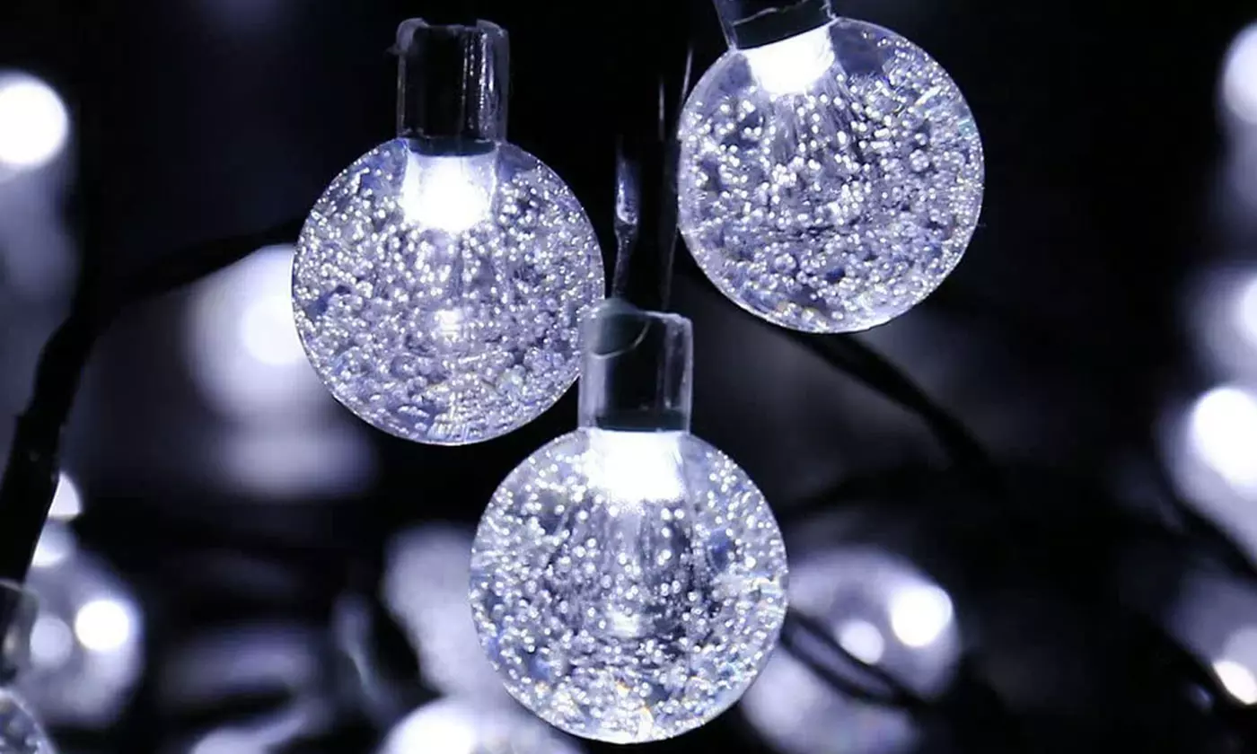 LED Solar String Ball Lights Outdoor Waterproof Garden Yard Decor