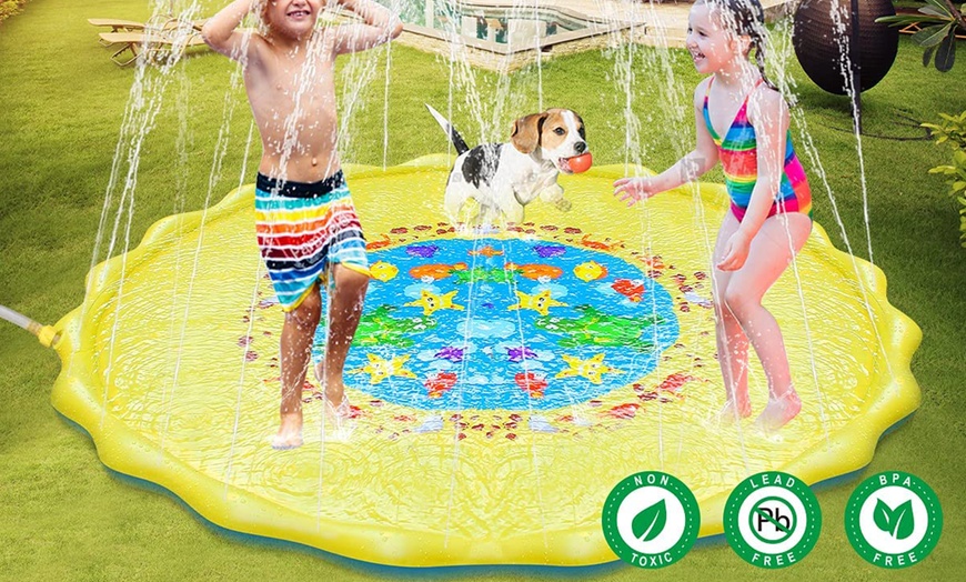 Splash Pad for Kids and Dog Sprinkler Pool Summer Outdoor Water Pool ...