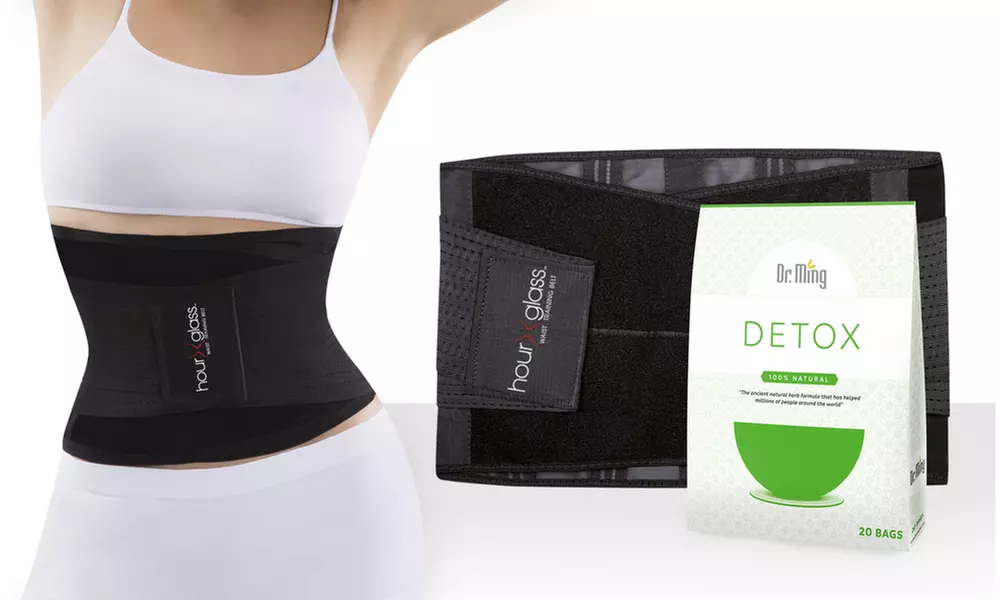 Women's Waist Trainer Corset with Slimming Detox Tea Kit - Primary Image