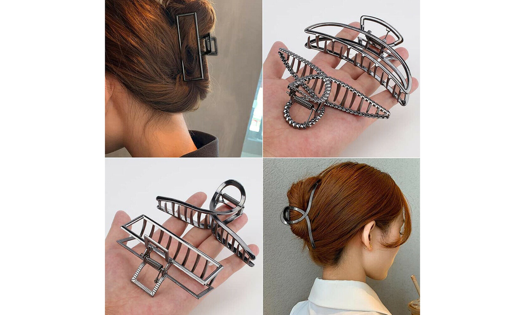 US 5-10 Pack Metal Jumbo Hair Claw Clip Large Strong Hold for Thick Hair Nonslip