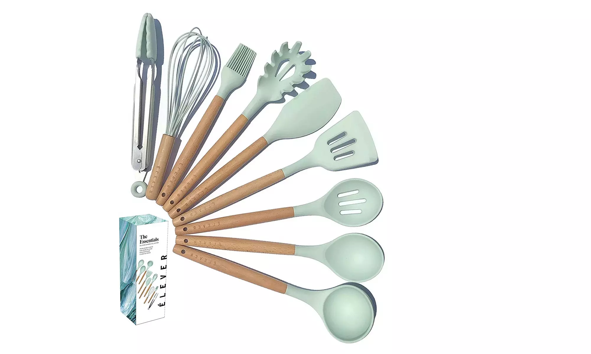 Kitchen Utensil Set - 9 Cooking Utensils. Silicone Kitchen Utensils  ÉLEVER  - Primary Image