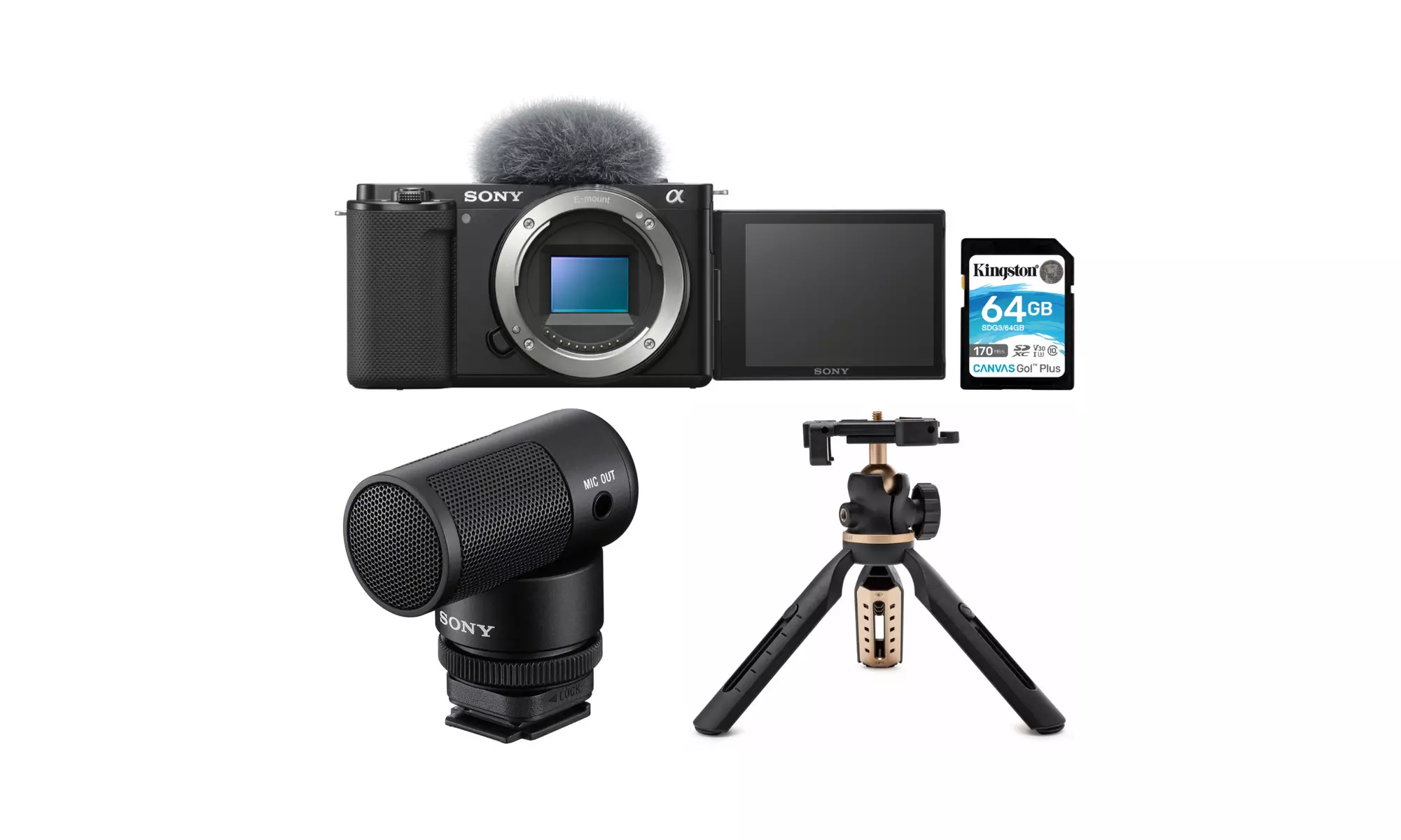 Sony Alpha ZV-E10 APS-C Interchangeable Lens Mirrorless Vlog Camera Bundle - Primary Image