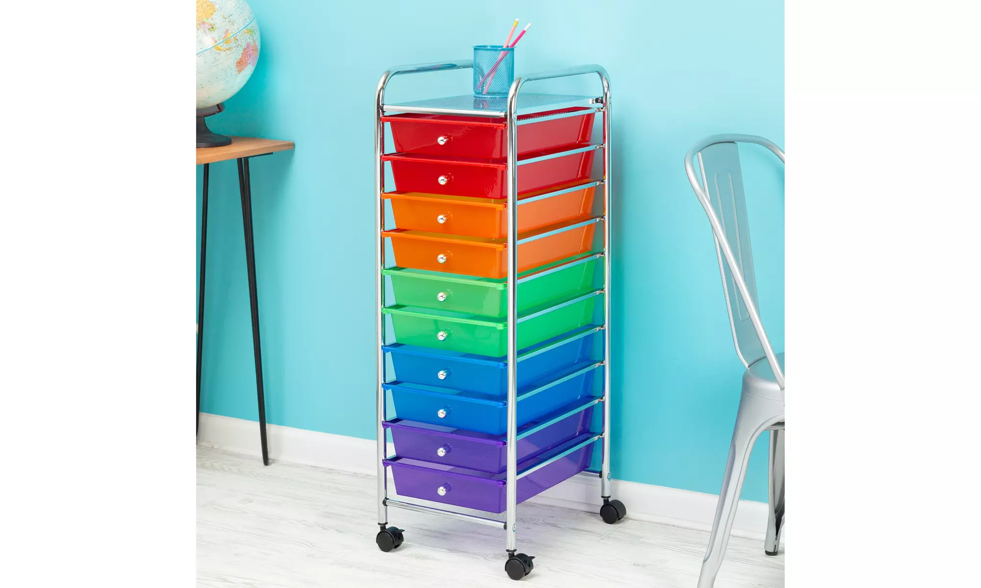 Rainbow Steel and Plastic 10-Drawer Craft or Storage Cart - Primary Image