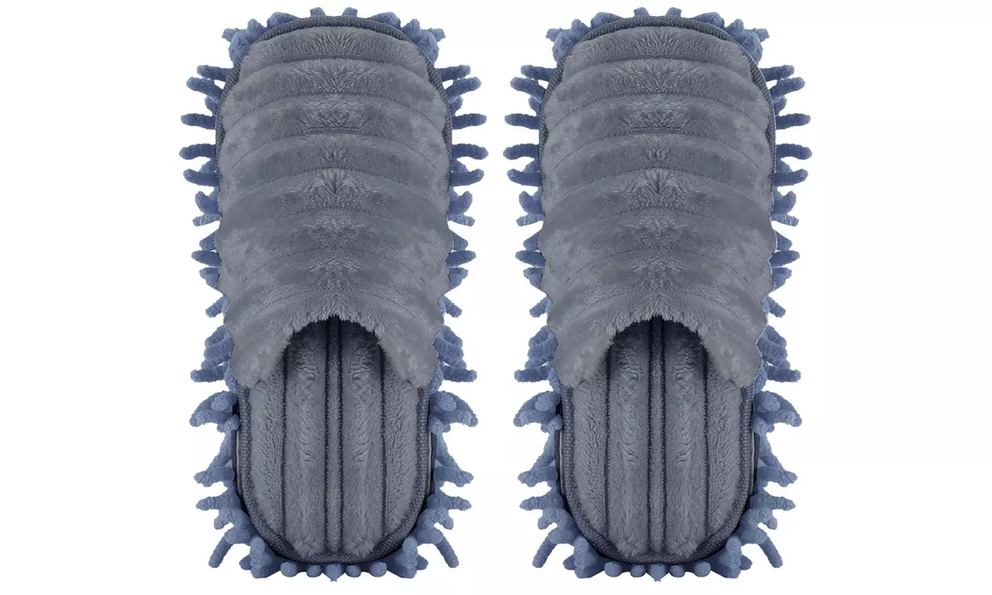 iMounTEK Closed-Toe Microfiber Chenille Washable Mop Slippers (1-Pair) - Second Medium