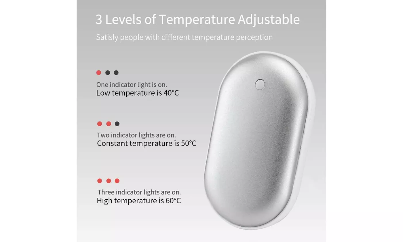 5000mAh Reusable Electric Pocket USB Hand Warmers Power Bank