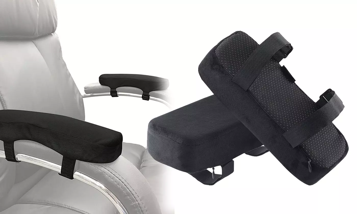 2 Pack Memory Foam Office Chair Armrest Pads for Elbows Forearms Pressure Relief - Primary Image