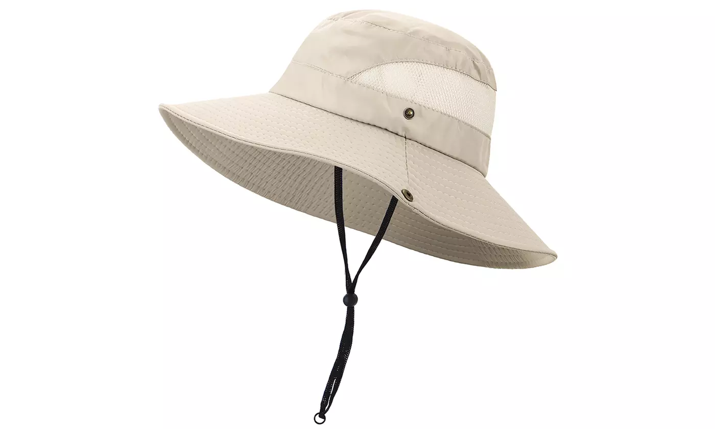 Mens Sun Hat Bucket Fishing Hiking Cap Wide Brim UV Protection Hat