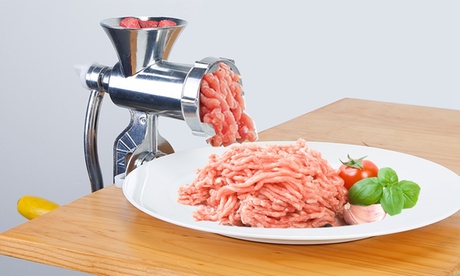 IMounTEK Manual Meat Grinder Heavy-Duty Hand Operated Crank Meat Mincer Silver GPCT2656