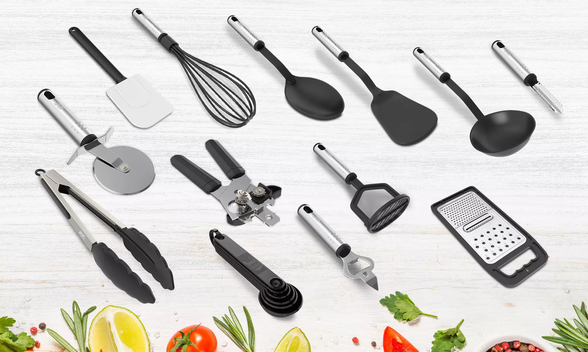 23Pc Heat Resistant Cooking Utensils Set Stainless Steel Non Stick Kitchen Tools - Primary Image